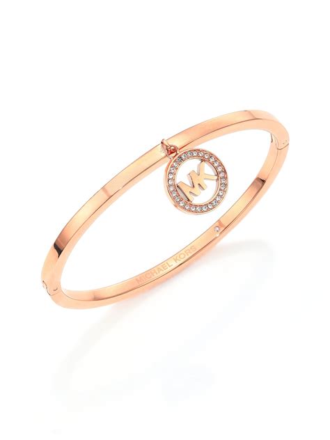 michael kors fulton logo rose gold bracelet|Michael Kors rose gold necklace.